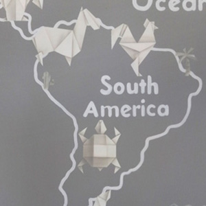 Роспись стен, фото, карта мира, Оригами